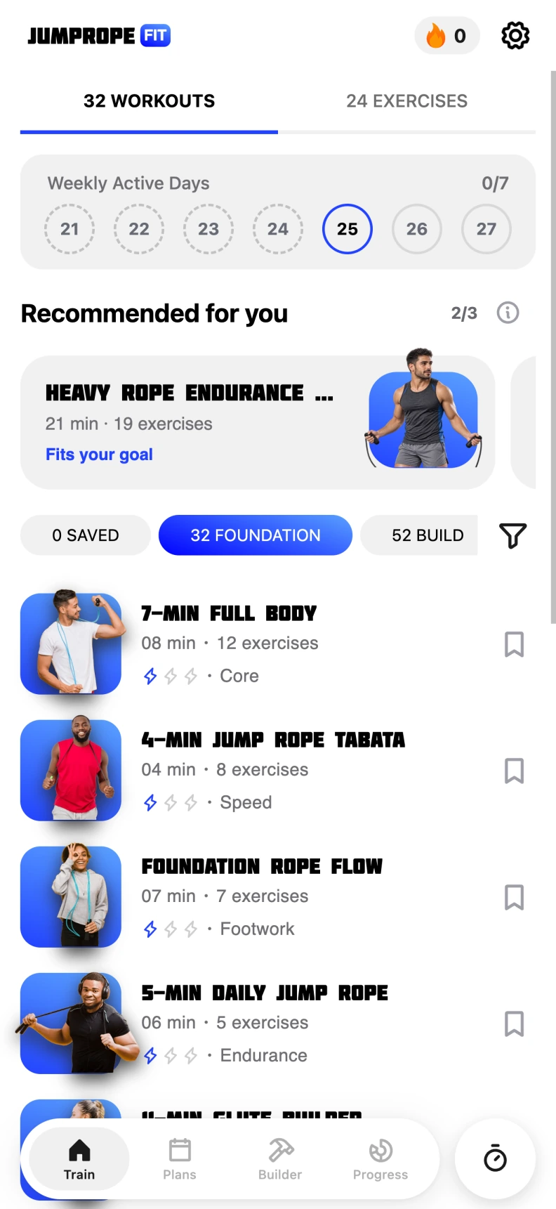 Jump Rope Training workout library and recommendations